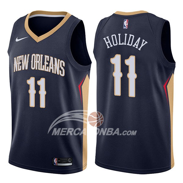 Maglia NBA New Orleans Pelicans Jrue Holiday Icon 2017-18 Blu